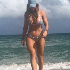 Gray String Triangle Bikini